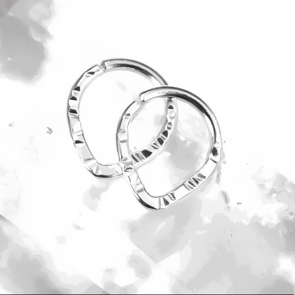 Textured Triangle Nipple Rings Set of 2 - REAL 925 Solid Sterling Silver - Picture 4 of 8